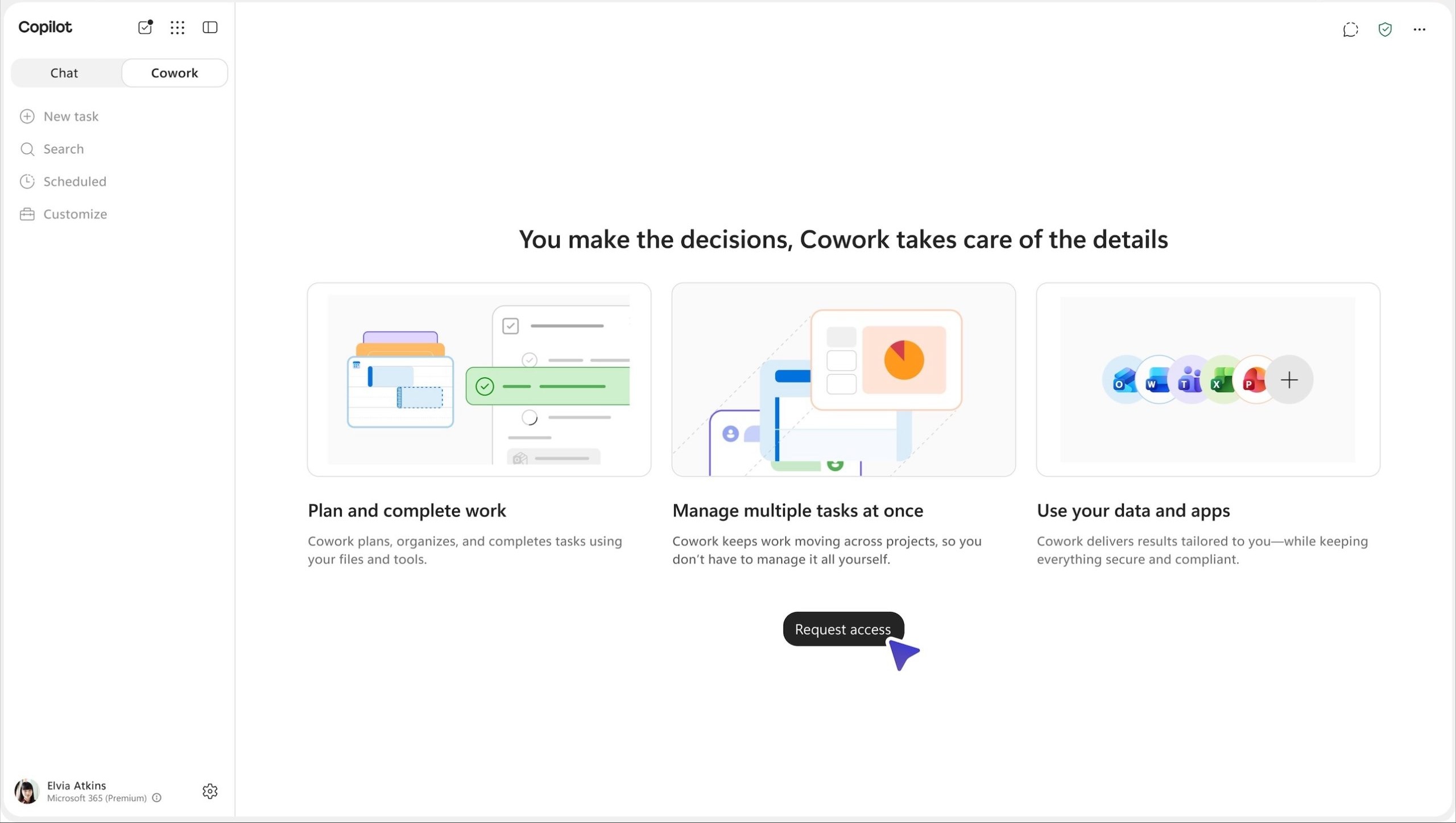 Microsoft Copilot Cowork product page explaining what Cowork can do